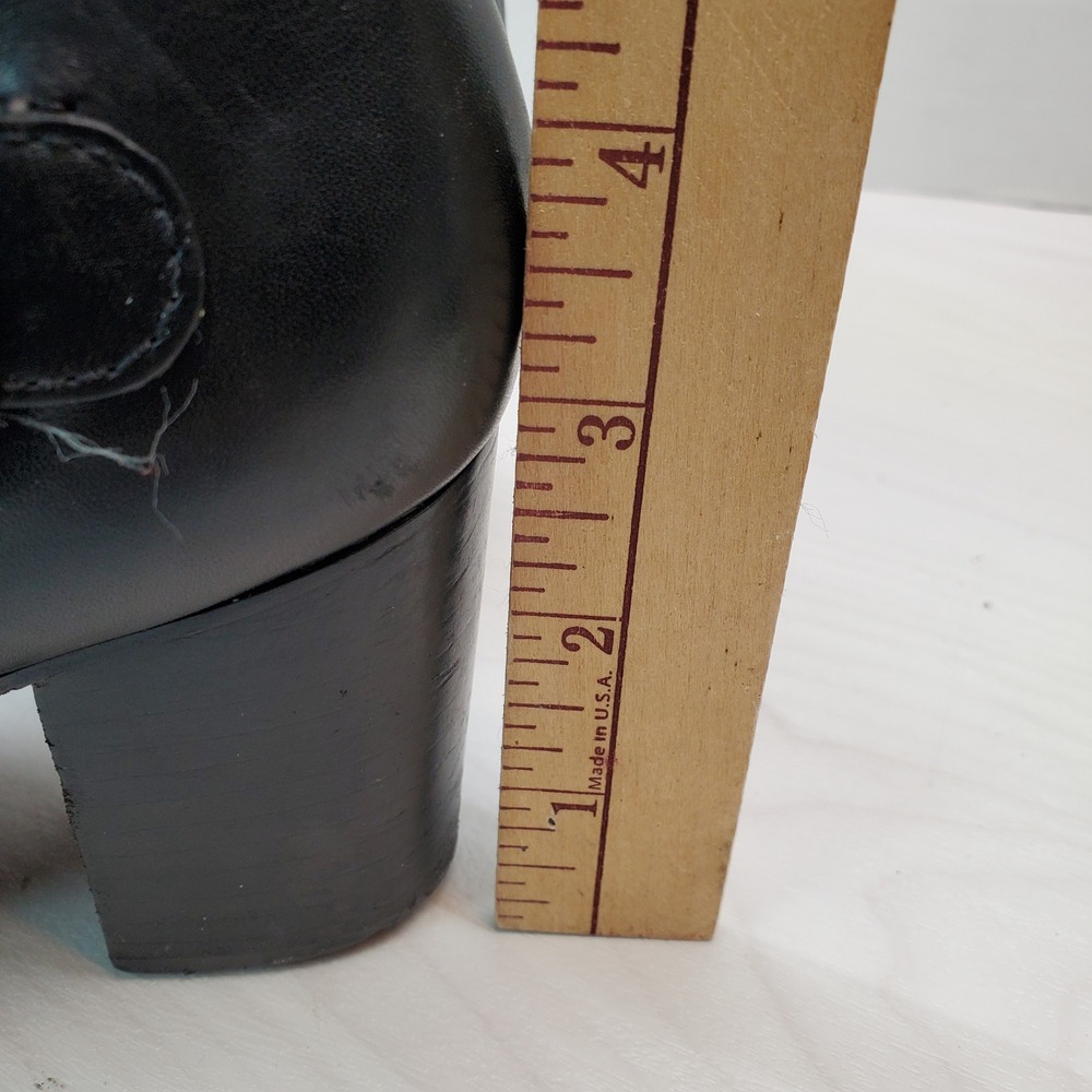 Cole Haan Black Leather Ankle Boots Buckle‎ Elastic Side Block Heel 9.5B - Picture 8 of 16